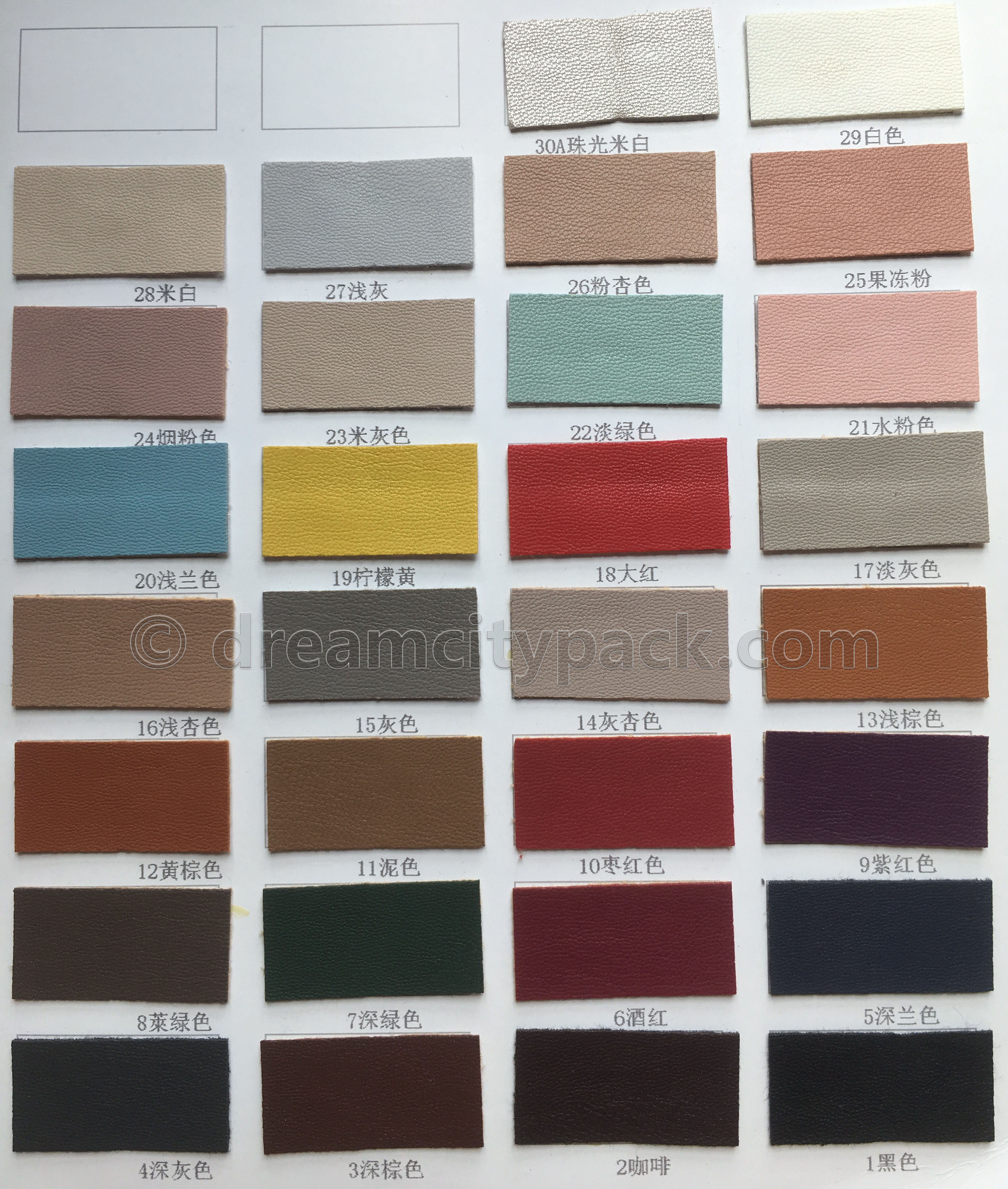 Soft Leather Color Chart