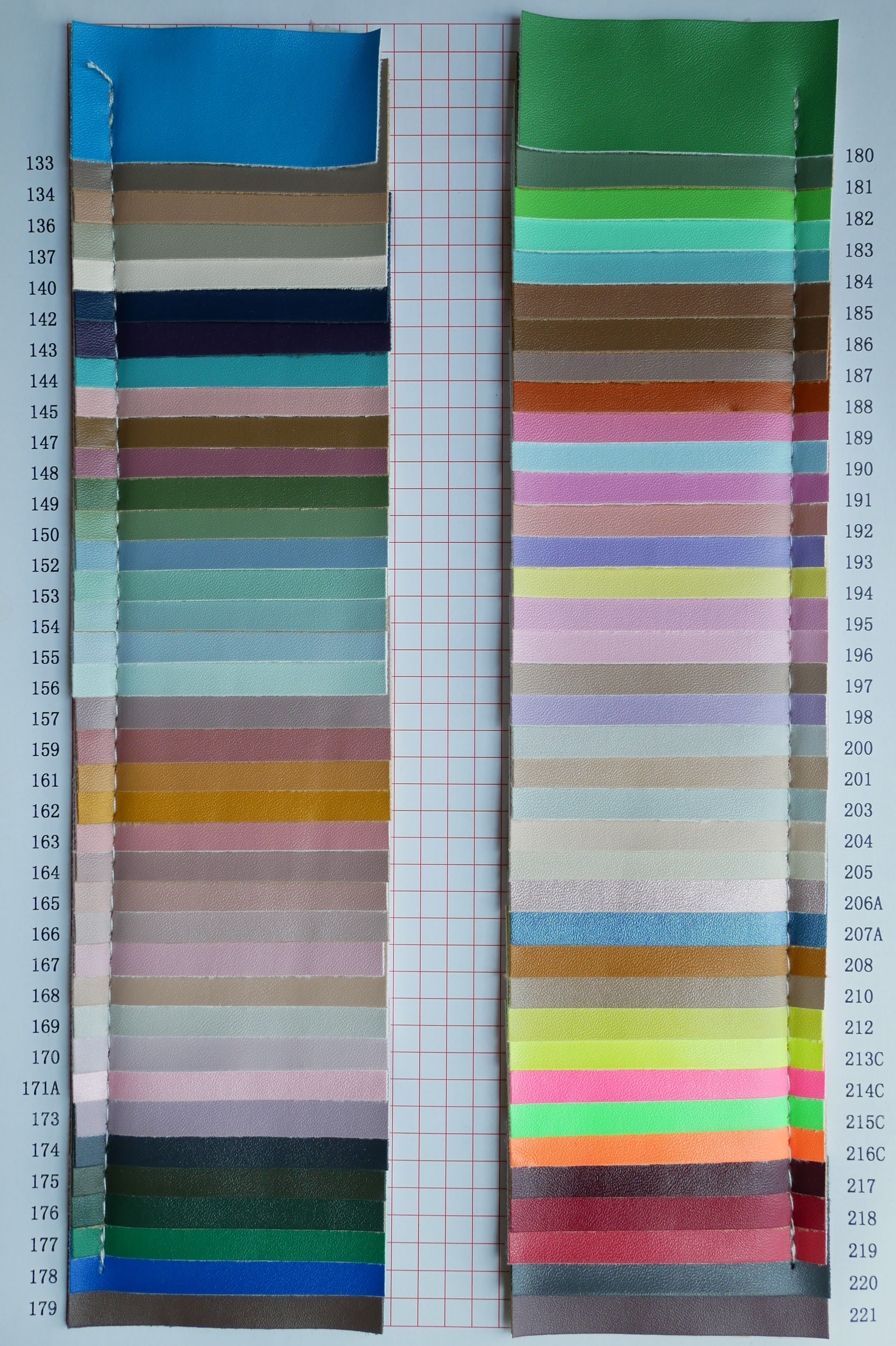 Soft PU Leather Color Chart