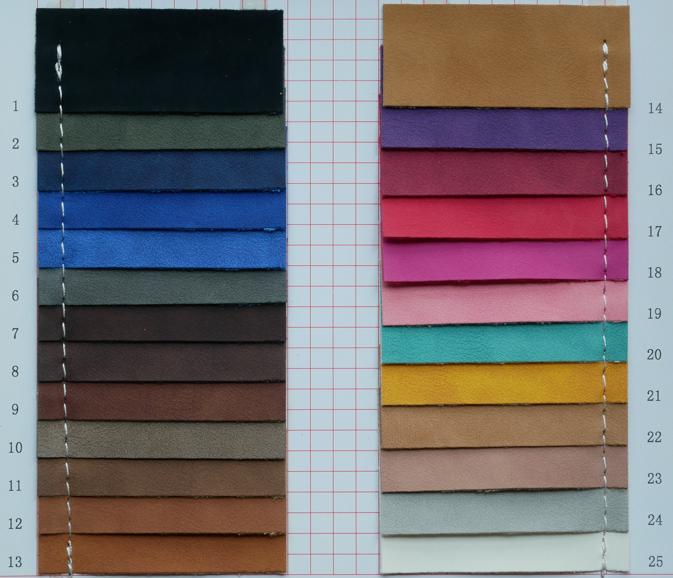 Soft and Smooth Suede Leather Color Chart