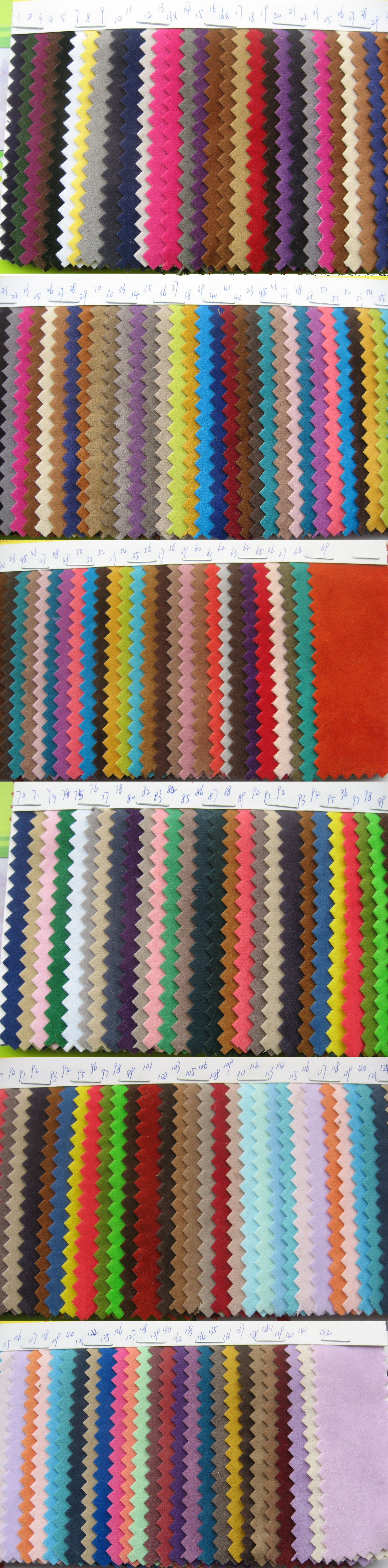 Options de couleur pour le tissu en velours