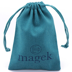 Bolsa con cordón de lino coloreado con logotipo personalizado