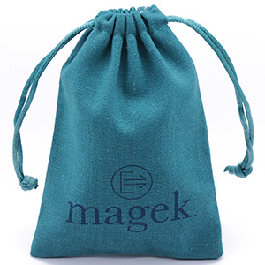 Colored Linen Drawstring Bag with Custom Logo