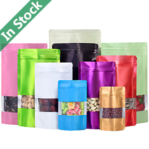 Resealable Colorful Aluminum Foil Ziplock Stand up Bags with Window