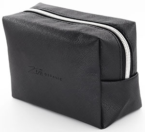 Sac en cuir compact pour la toilette de lavage Voyage et le maquillage avec fermeture éclair