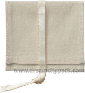 Cotton Jewellery envelope pouch with ribbon, without logo.