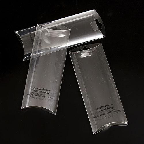 カスタムロゴ入りの透明なプラスチック製ピローボックス