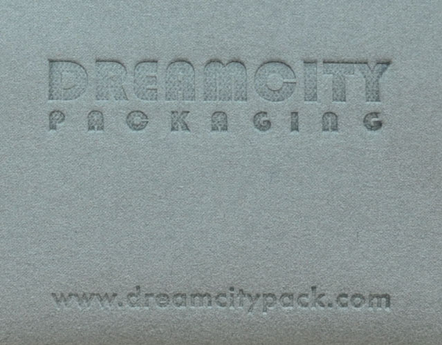 Debossed Logo on Velvet Leather