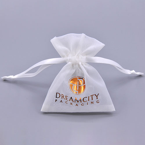 Custom Jewelry Pouch High-density Organza Bag with Hot-stamped Logo