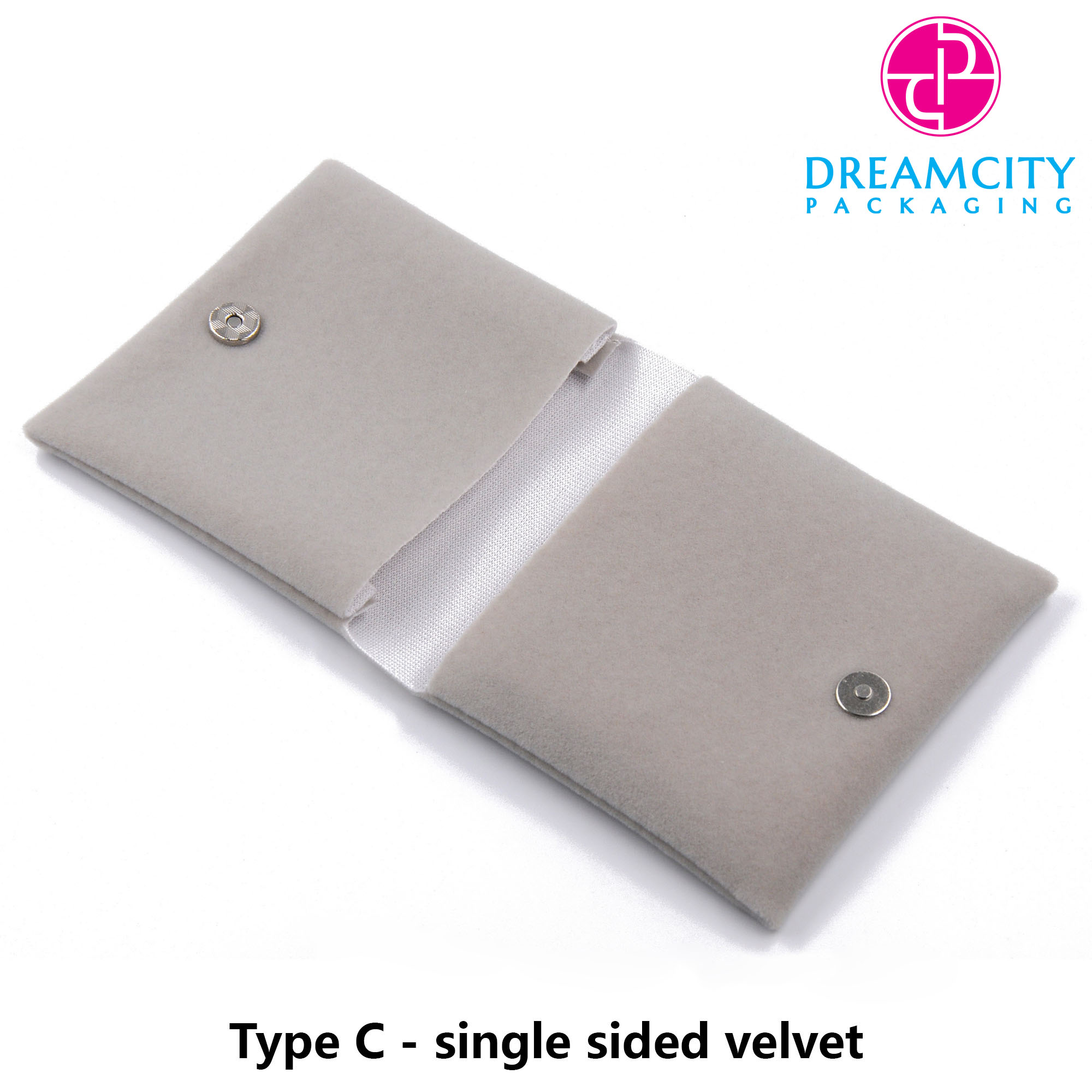 Magnetic Snap Closure Velvet Envelope Bags with Custom Multicolored Logo