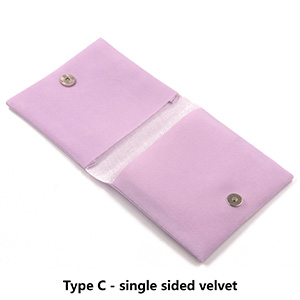 Magnetic Snap Closure Velvet Envelope Bags with Multicolored Logo, Light Purple
