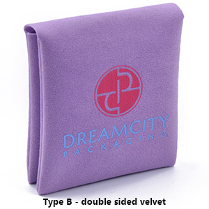 Magnetic Snap Closure Velvet Envelope Bags with Multicolored Logo