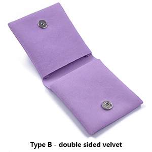 Magnetic Snap Closure Velvet Envelope Bags with Multicolored Logo