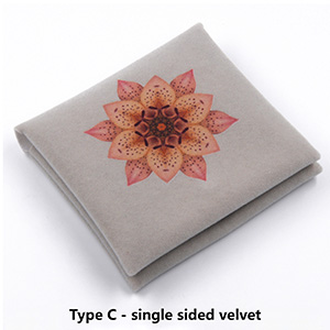 Magnetic Snap Closure Velvet Envelope Bags with Custom Multicolored Logo, Light Grey
