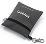 Custom Microfiber Leather Zipper Pouch Makeup Bag Coin Purse with Keychain Hook