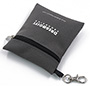 Microfiber Leather Zipper Pouch Makeup Bag Coin Purse with Keychain Hook