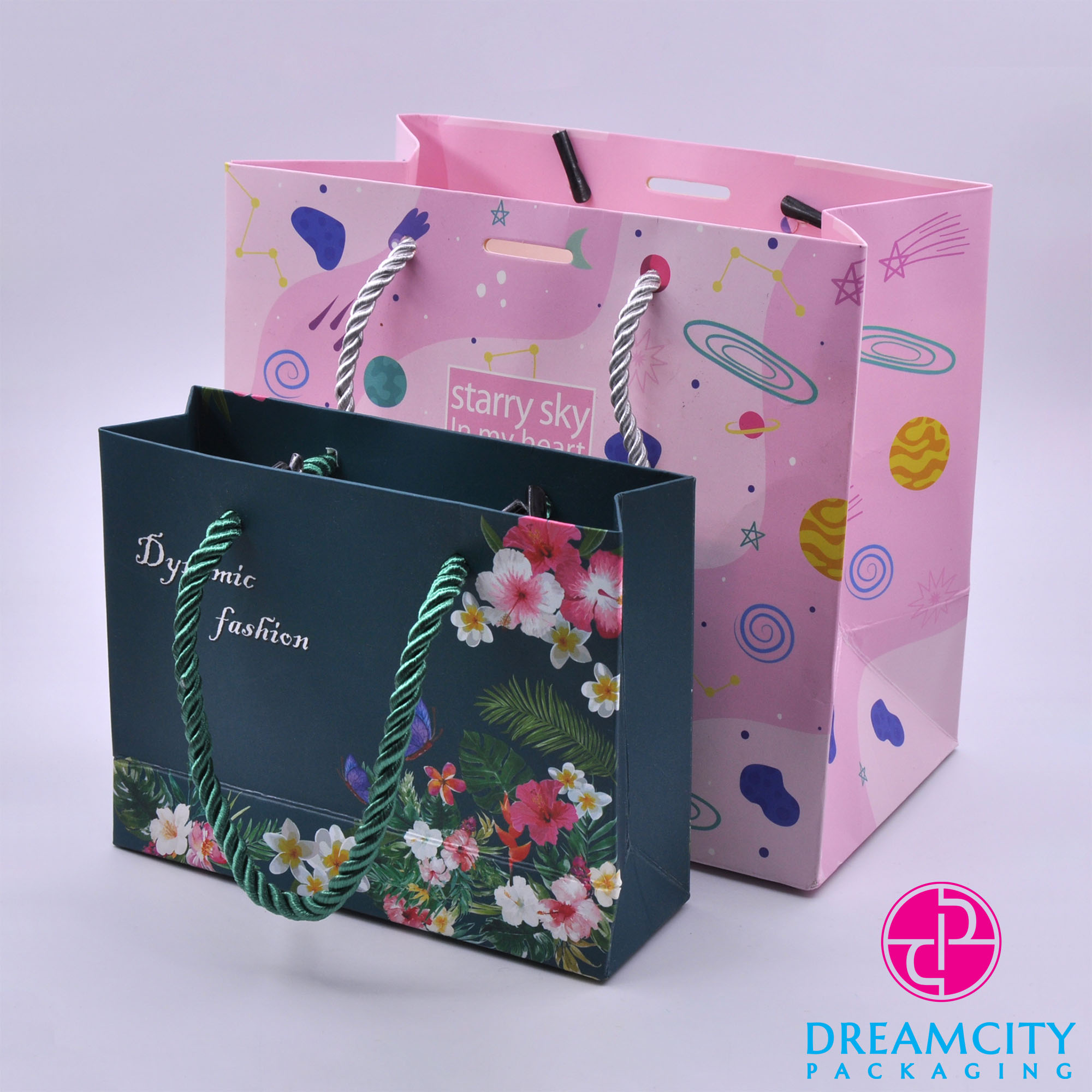 Custom Paper Bags Wholesale Small Gift Bags with Logo | Dreamcity Packaging