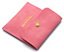 Saco de couro para joias personalizado com botão de pressão e logotipo de folha estampado a quente