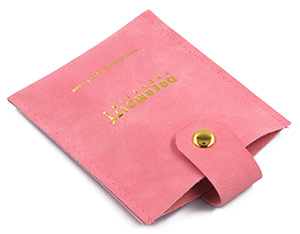 Pochette porta cosmetici per specchietto mini astuccio porta rossetto con bottone a pressione e logo