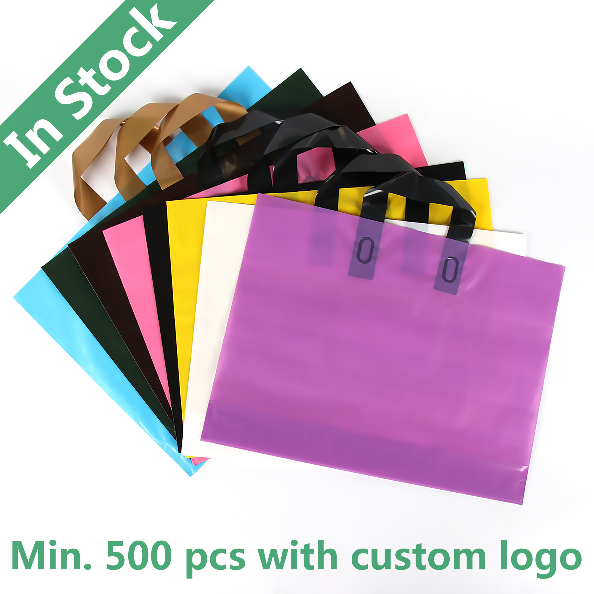 Bolsas de plástico con asa lazo personalizables