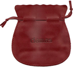 Borsa rotonda in pelle con coulisse con logo inciso personalizzato