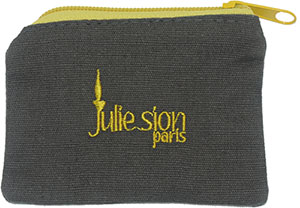 Cotton Zipper Pouches Cosmetic Bags with Embroidered Logo