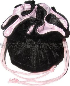 Faux Fur Circle with Satin Lining Black