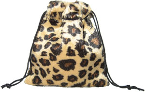 Sacchetto regalo in pelliccia sintetica con coulisse, leopardo