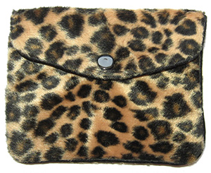 Faux Fur Pouch with Snap