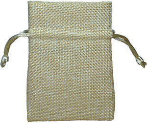 Faux jute drawstring bag natural