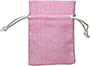 Sacos de juta sintética com cordão de tamanho personalizado, rosa