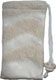 Faux Leather Drawstring Pouch with Fur White