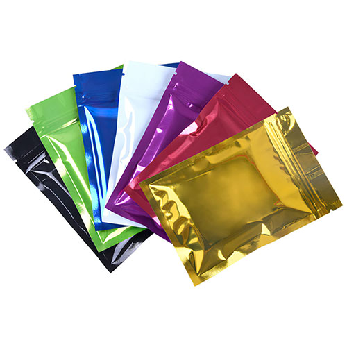 Flat Colorful Aluminum Foil Ziplock Bags, Glossy Bag.