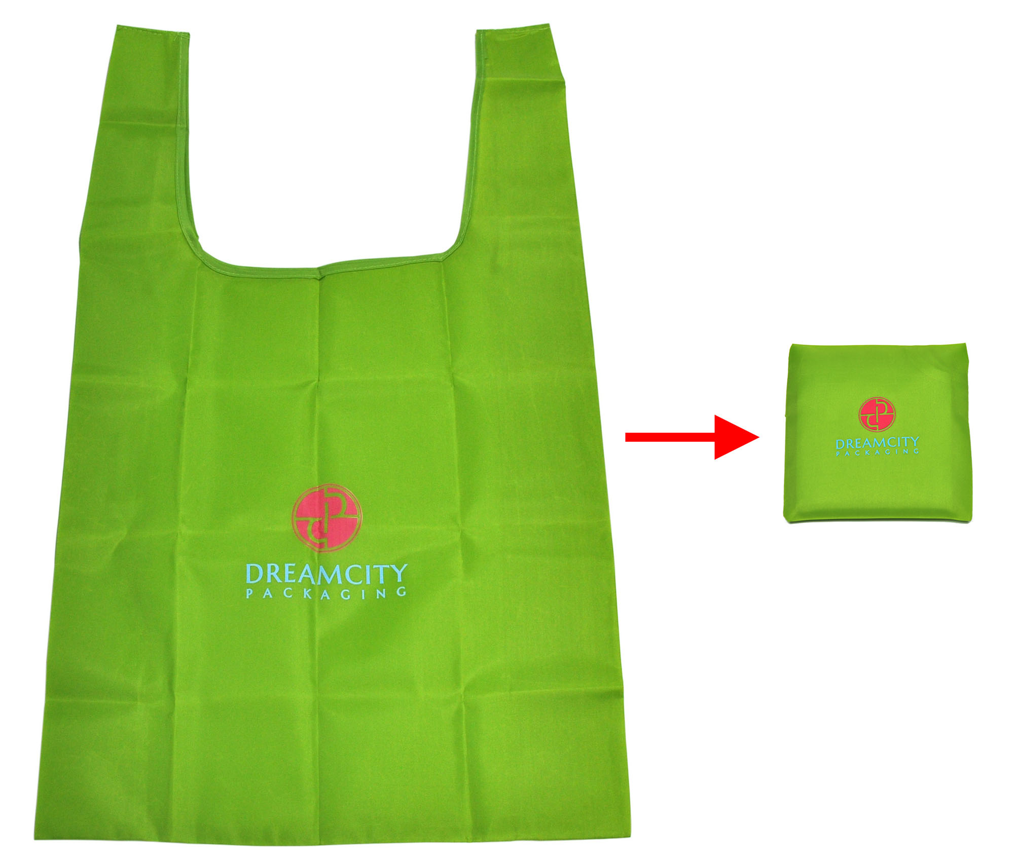 Foldable Nylon Grocery Market Tote T-shirt Bag