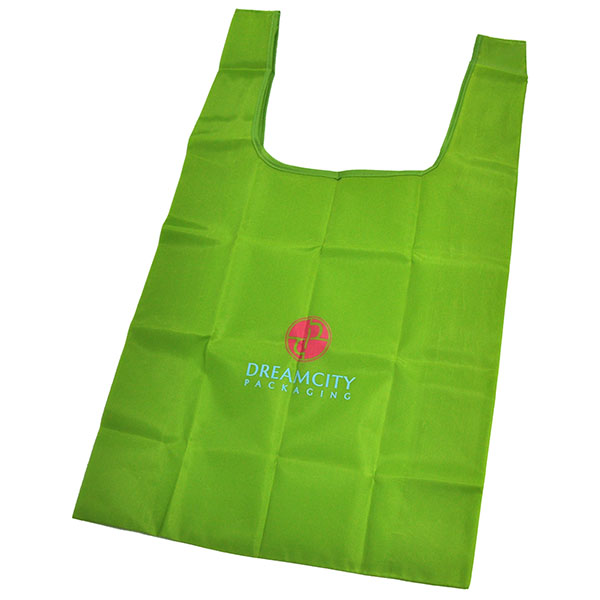 Foldable Nylon Grocery Market Tote T-shirt Bag