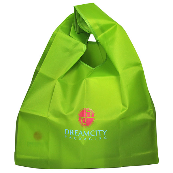Foldable Nylon Grocery Market Tote T-shirt Bag