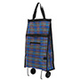 Faltbare Trolley Einkaufstaschen mit Rollen für Reise und Gemüse, Tartan