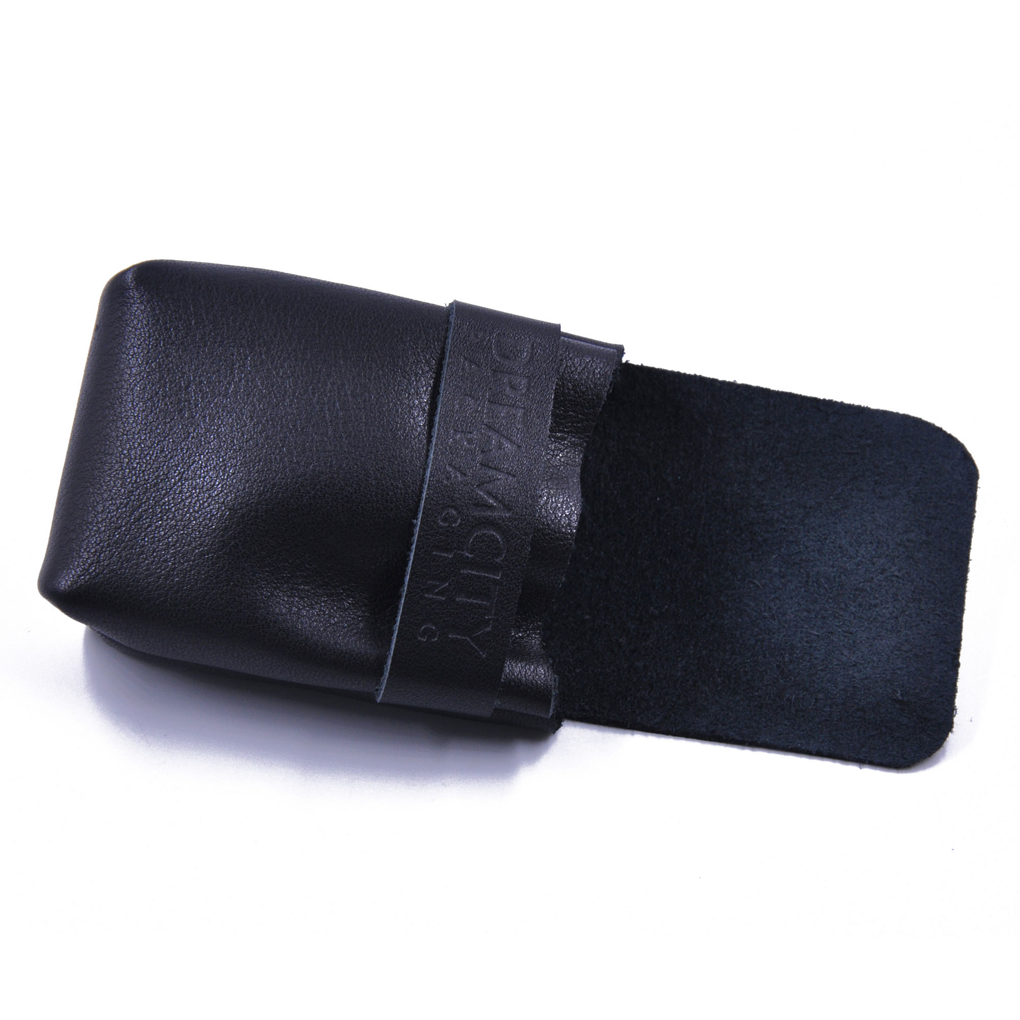 Genuine Leather Pouch with Band for Perfume Bottles and Earbuds