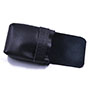 Genuine Leather Pouch with Band for Perfume Bottles and Earbuds