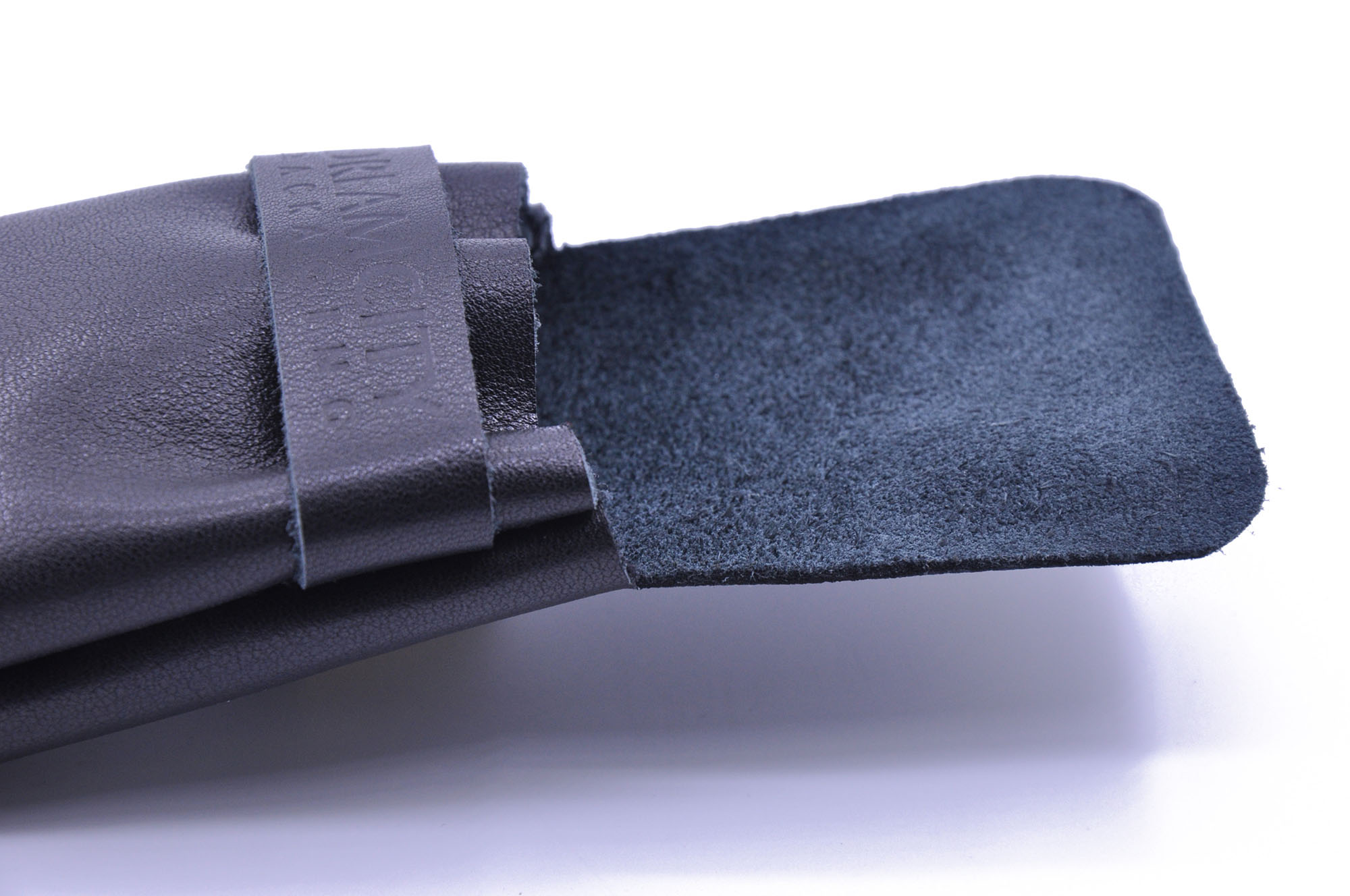 Genuine Leather Pouch with Band for Perfume Bottles and Earbuds