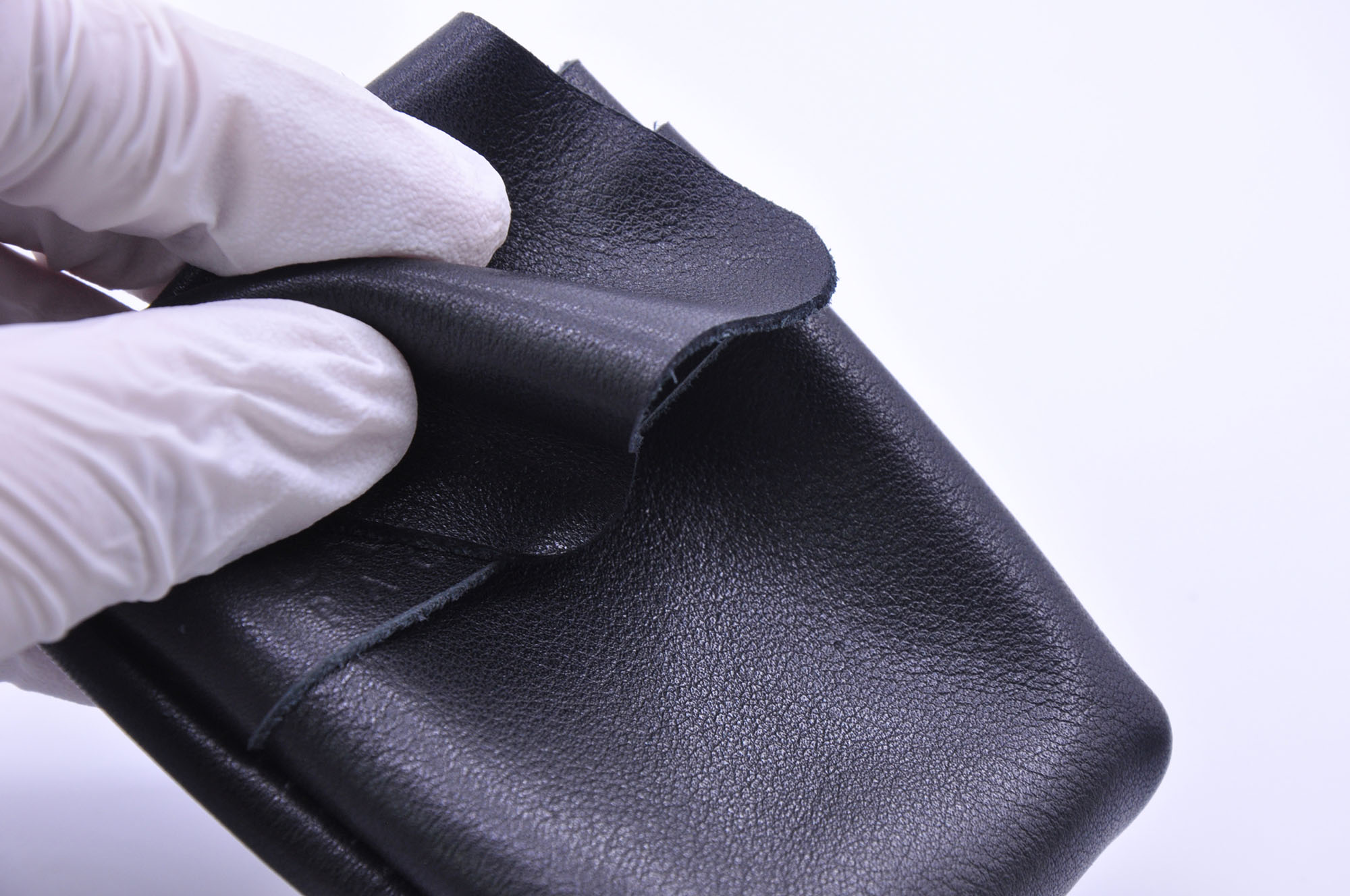 Genuine Leather Pouch with Band for Perfume Bottles and Earbuds