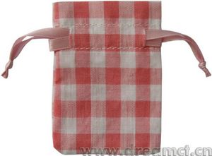 Branded Gingham Cotton Drawstring Pouches