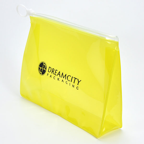 Gusseted PVC Slider Bags for Travel Makeup with Custom Logo