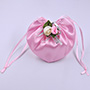 Sacs pour faveur de mariage en satin en forme de coeur avec double rosettes