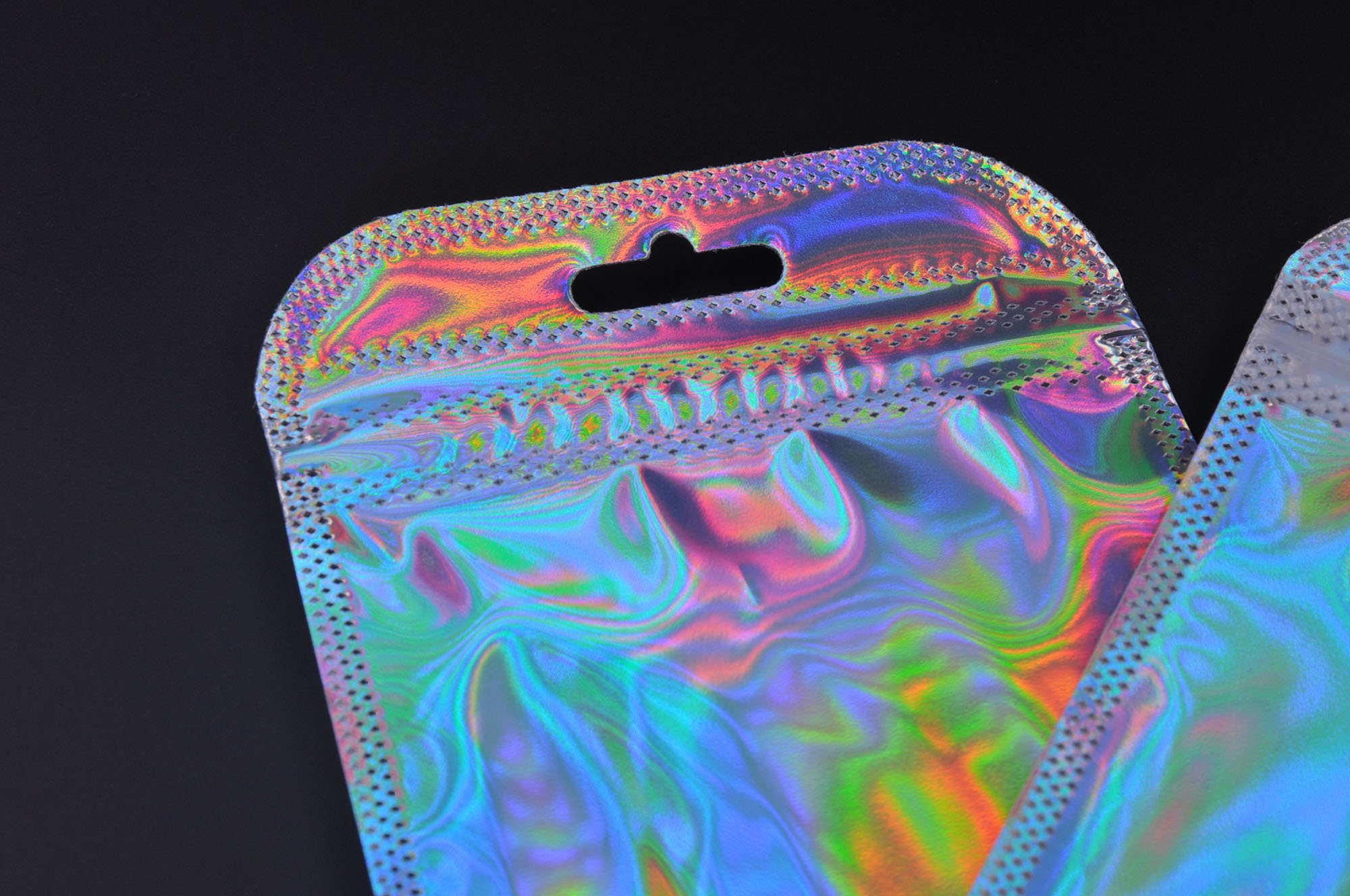 Holographic Plastic Jewelry Pouch with Ziplock Closure and Aluminum Foil