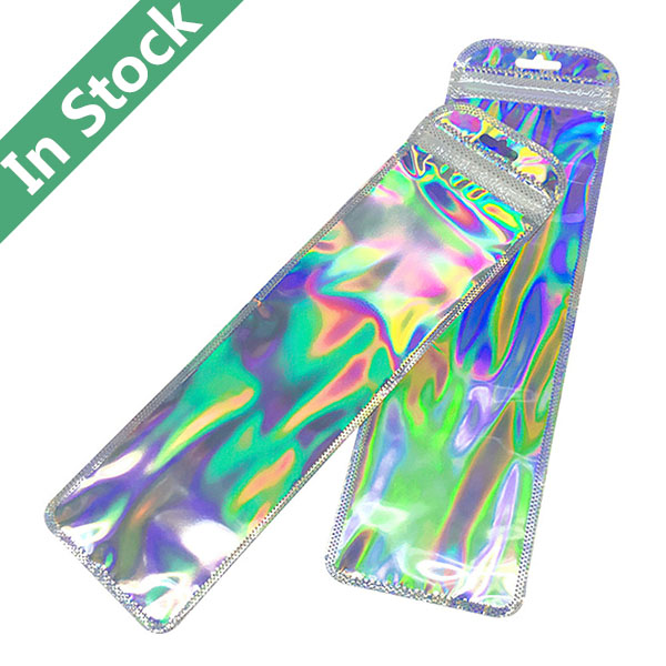 Holographic Plastic Jewelry Pouch with Ziplock Closure and Aluminum Foil