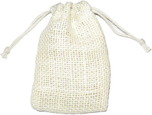 Natural Hessian Gift Bags with Drawstring, White