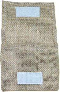 Sacs enveloppe en toile de jute pour faveur de mariage avec velcro