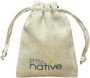 Bolsas con cordón de lino natural con logotipo personalizado impreso