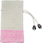 Personalisierte Leinen Kordelzug Taschen für Geschenkverpackung mit Spitze, Hot Pink