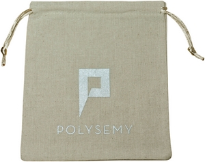 Bolsa con cordón de lino estampada personalizada con logo plateado
